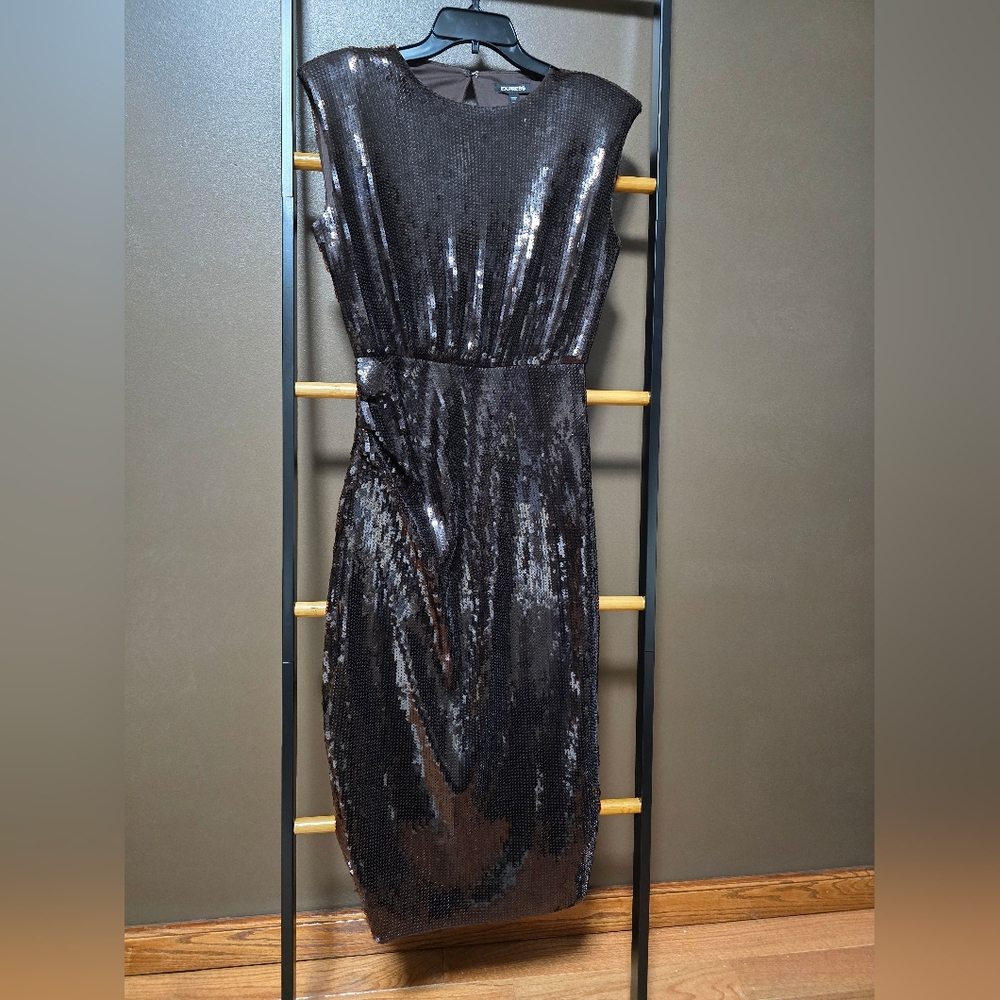 EXPRESS Elegant Black Sequin Dress